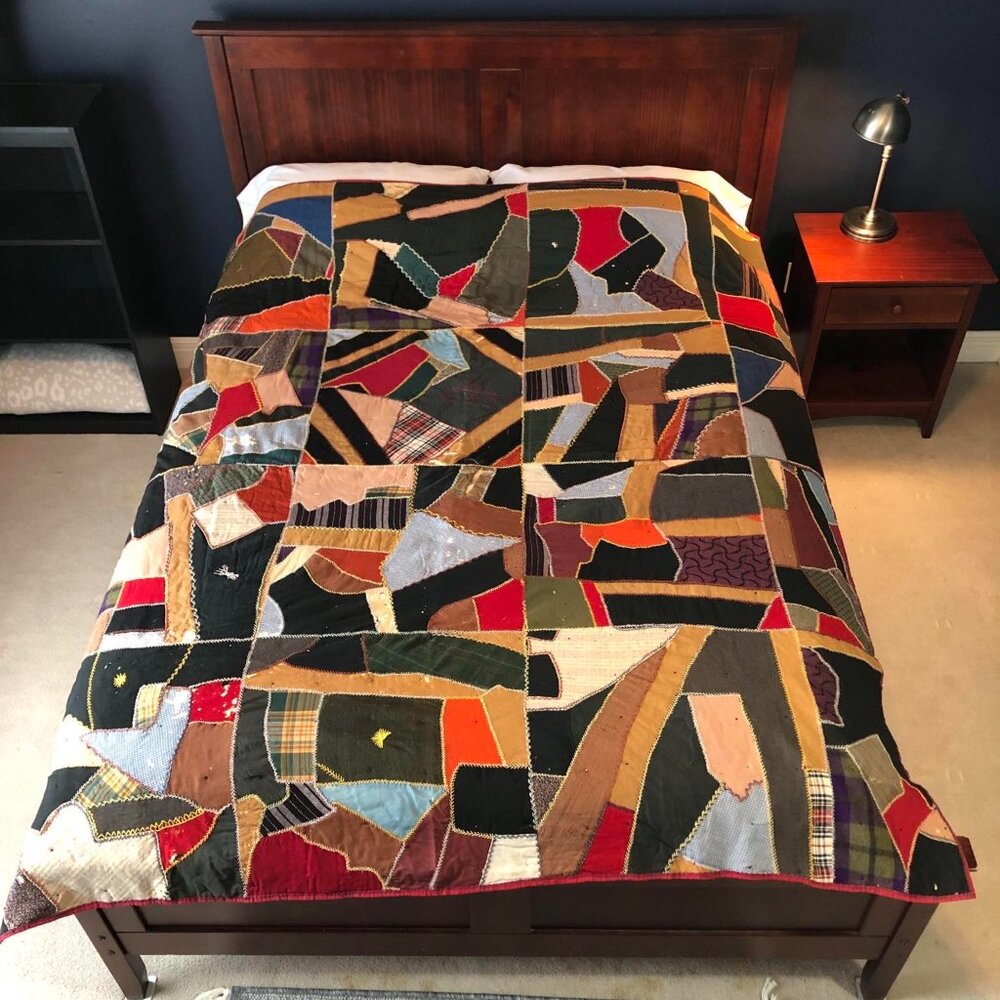 Vintage multi colored patchwork quilt